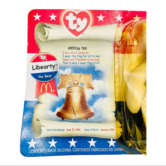 RARE!!! 1996 Ty Teenie Beanie Babies Unopened ERROR TAG "Libearty" the Bear - Picture 3 of 5